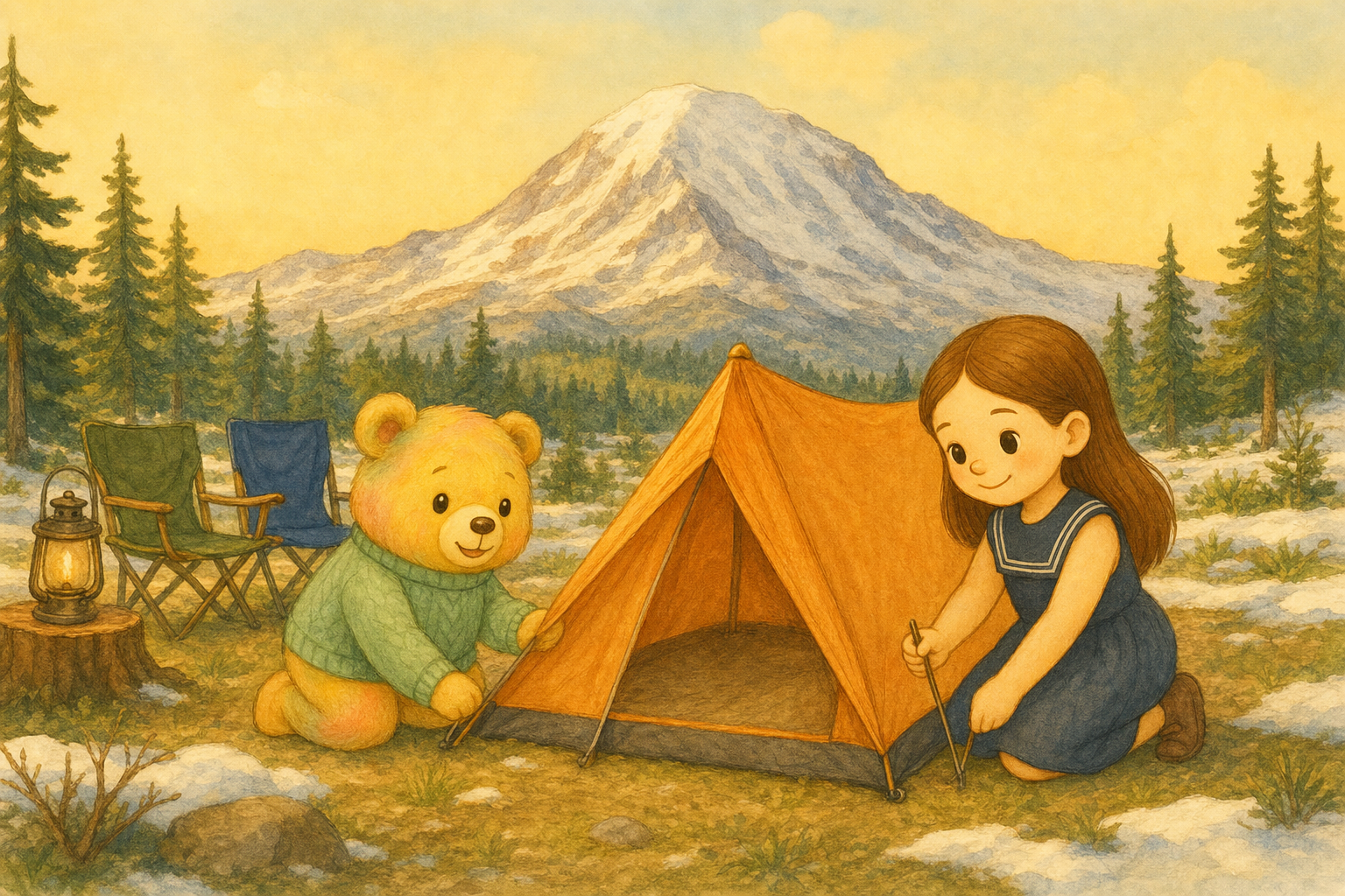 Illustration for Goo Goo and Carolyn Go to Mount Rainier